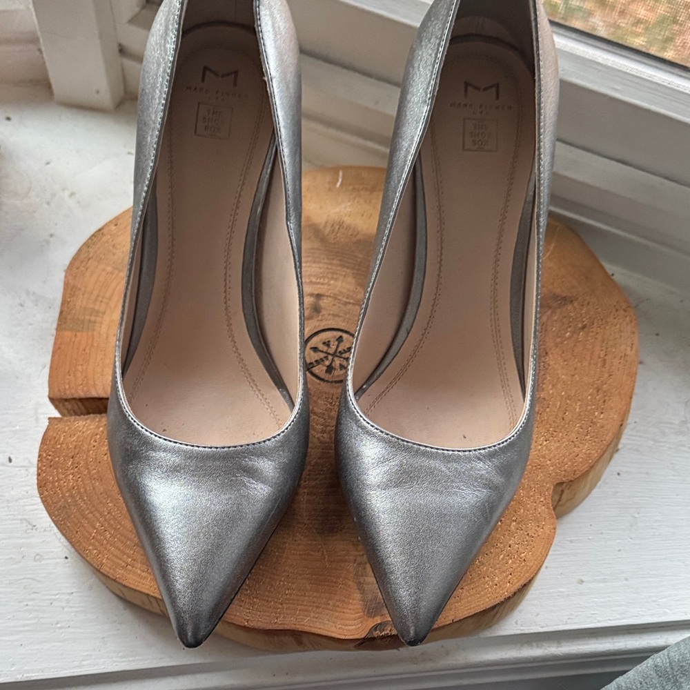 Marc Fisher Metallic Silver Heels